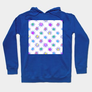 Glow Stars Diagonal Repeat on White Hoodie